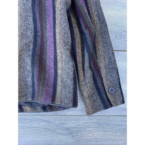 KASPER FOR A.S.L.  PETITE Wool Alpaca Blend Stripe women classic jacket Size 10 - Picture 7 of 12